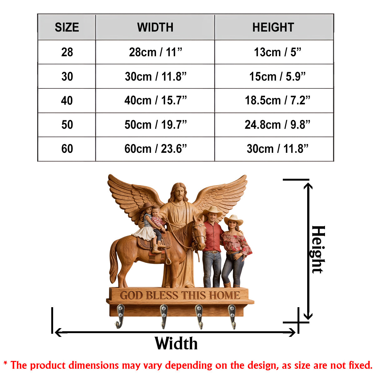 Custom From Any Photo God Bless This Home - Personalized Christian Custom Shaped Hanging Rack