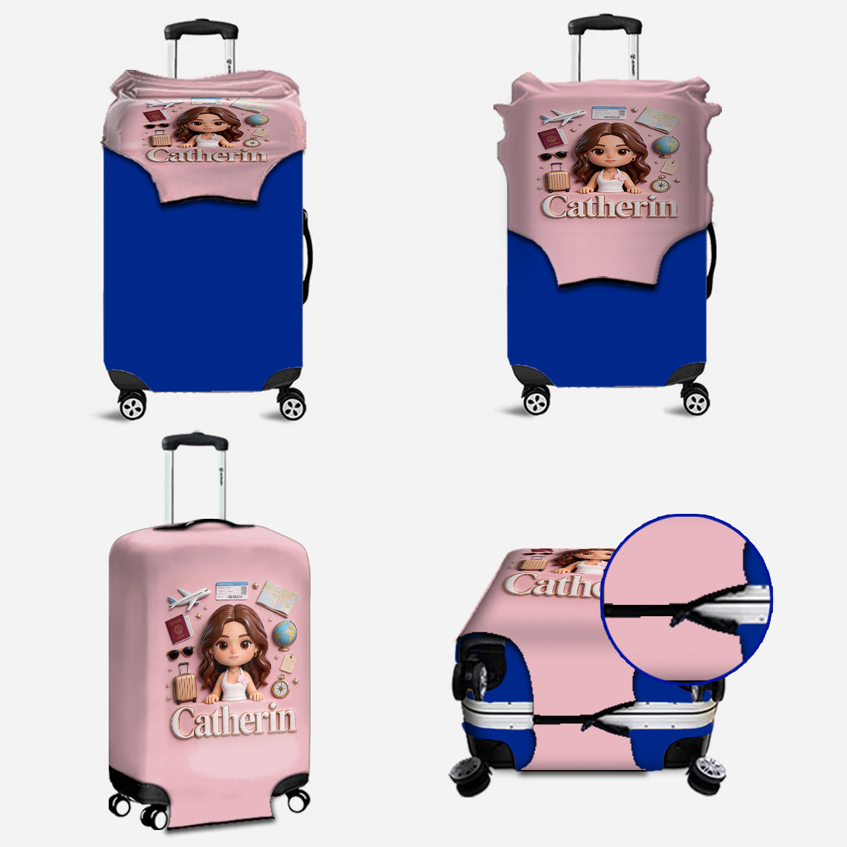 Traveling Lover - Personalized Travelling Luggage Cover