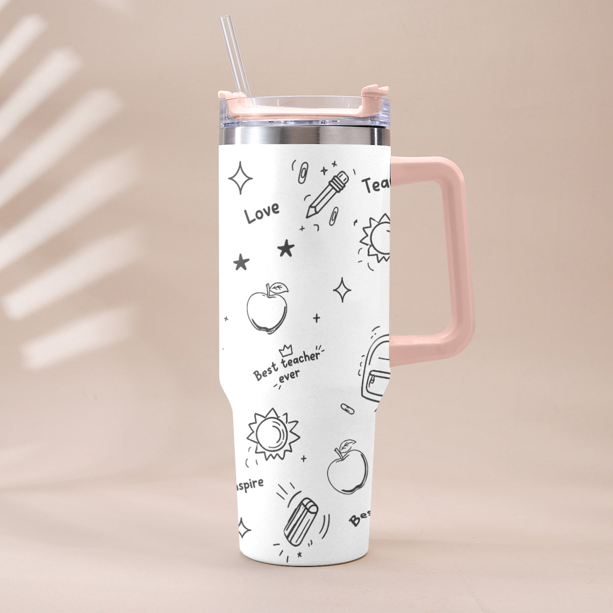 Back To School - Personalized Teacher Tumbler With Handle
