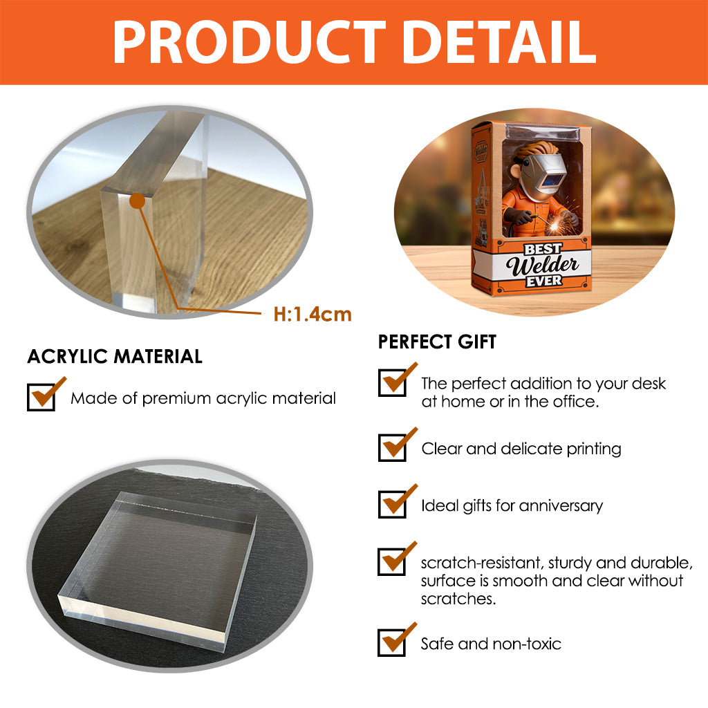 Welder Gifts - Personalized Welder Custom Shaped Acrylic Plaque