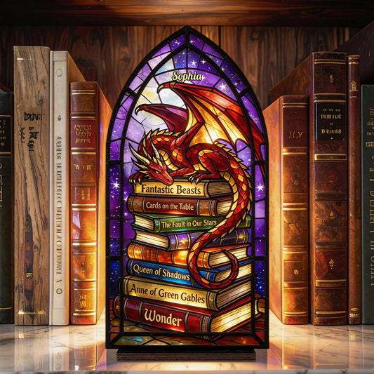 Fantasy Dragon - Personalized Book Candle Holder Sign