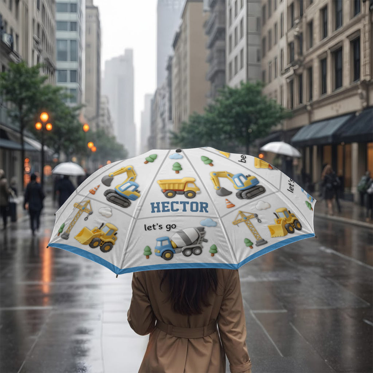 Construction Machines - Personalized Kid Umbrella