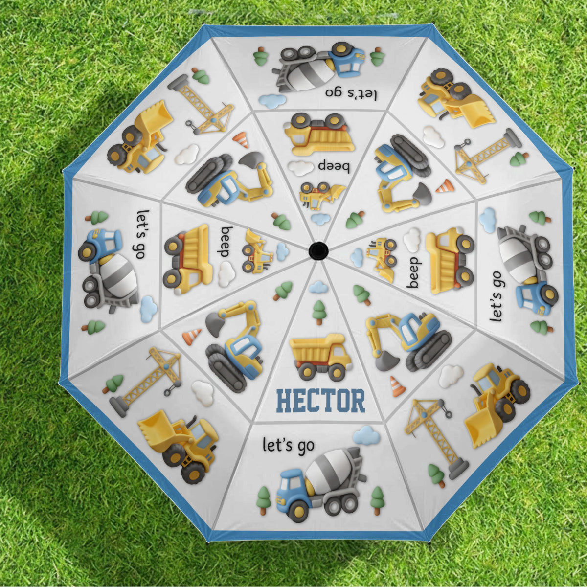 Construction Machines - Personalized Kid Umbrella