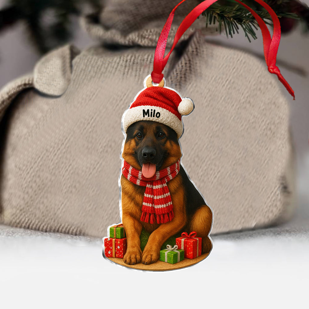 Christmas Dog - Personalized Dachshund Dog Custom Shaped Ornament