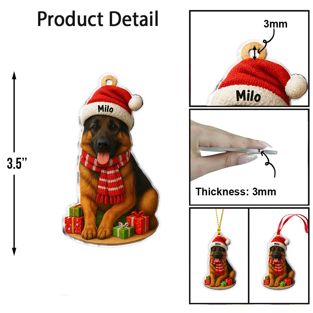 Christmas Dog - Personalized Dachshund Dog Custom Shaped Ornament