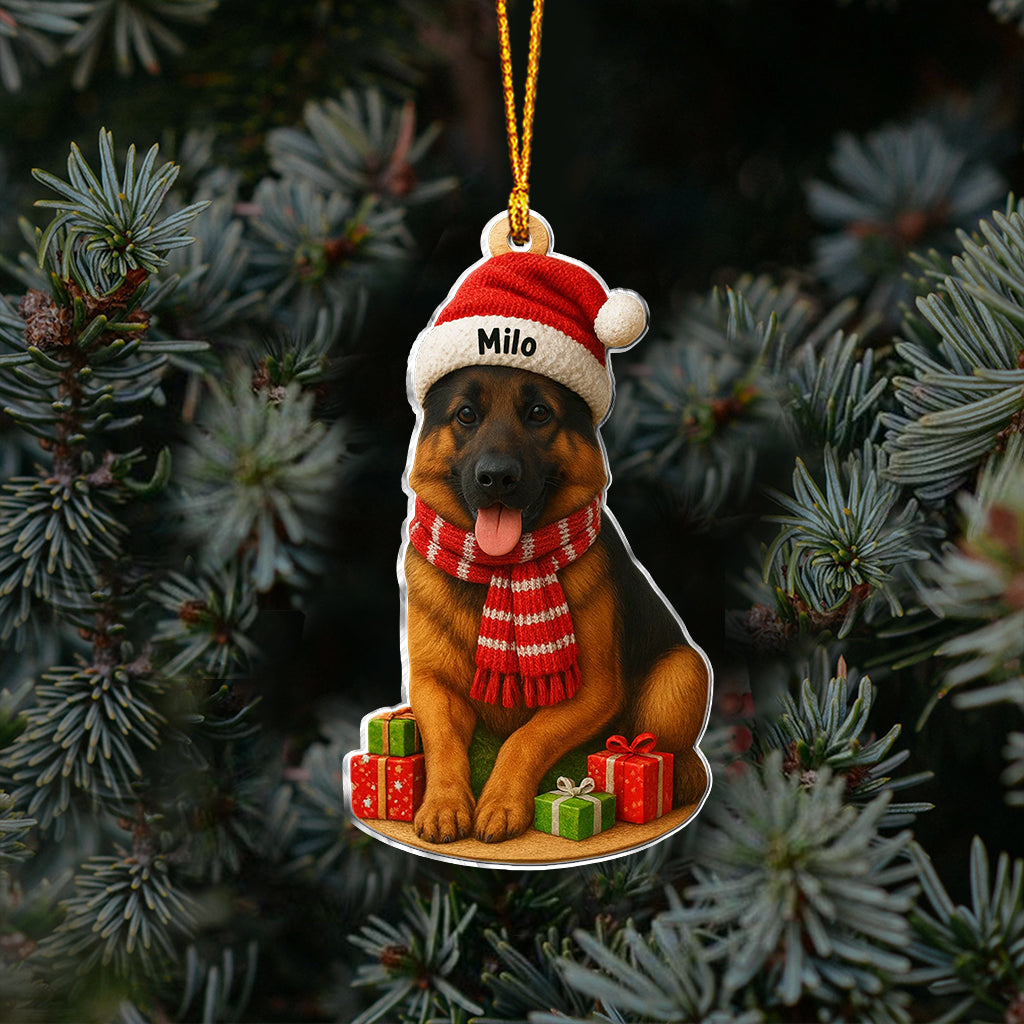 Christmas Dog - Personalized Dachshund Dog Custom Shaped Ornament