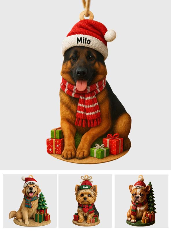 Christmas Dog - Personalized Dachshund Dog Custom Shaped Ornament
