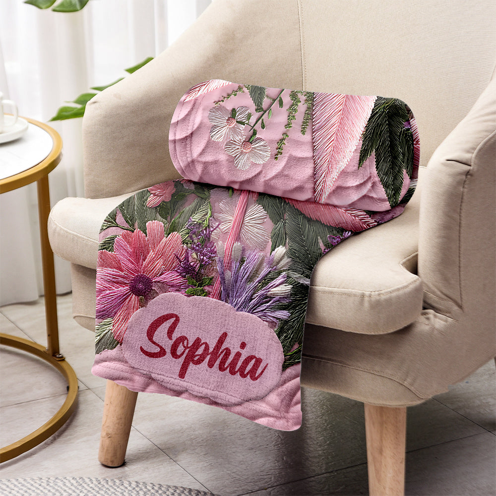 Pink Stoner Chick - Personalized Weed Blanket