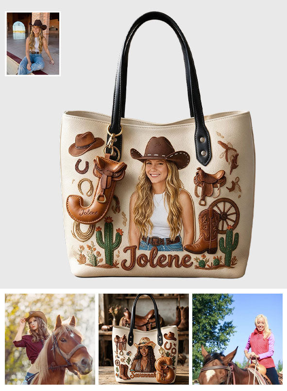 Wild Hearts & Western Dreams - Personalized Cowgirl Leather Bag With Plush Charm