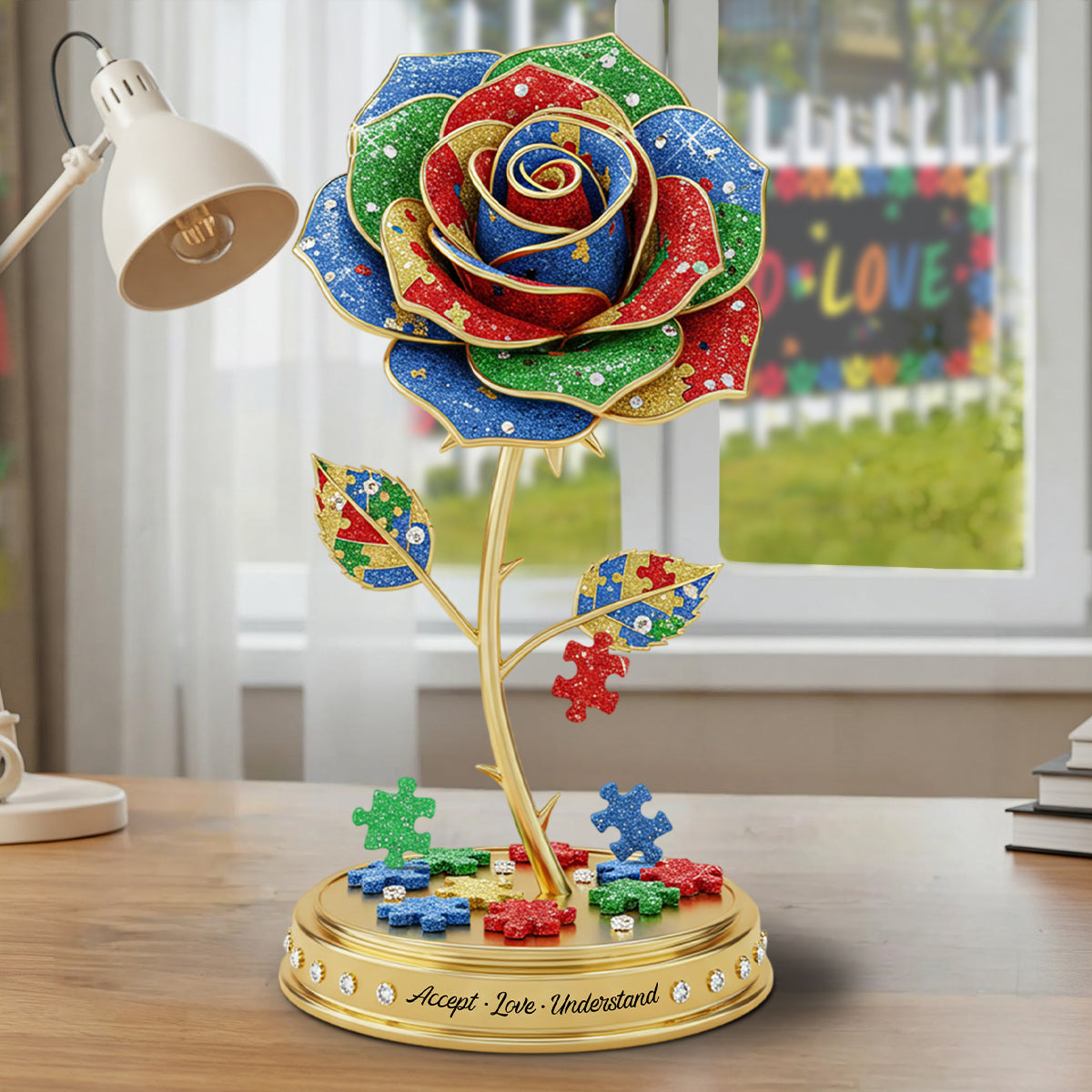 Accept Love Understand - Autism Awareness Custom Shaped Acrylic Plaque