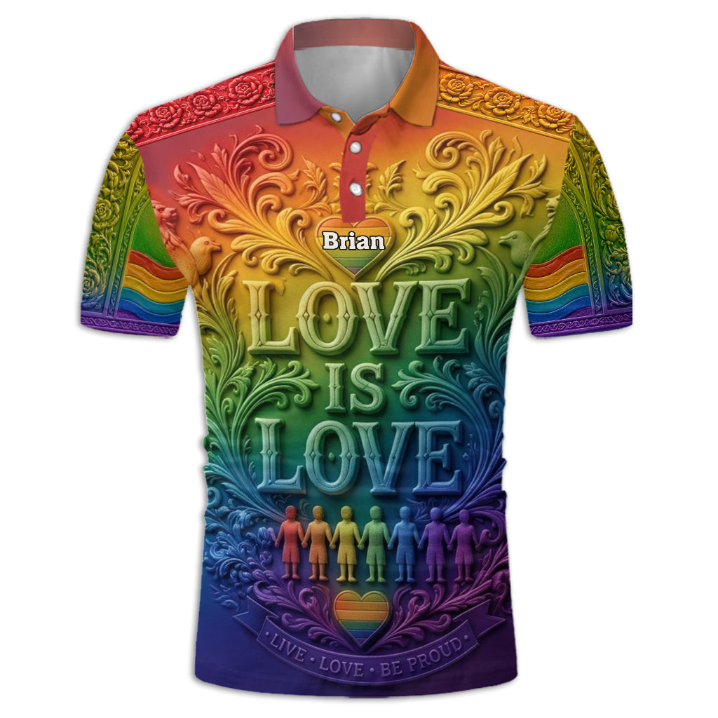 Love Is Love - Personalized LGBT Support Polo Shirt