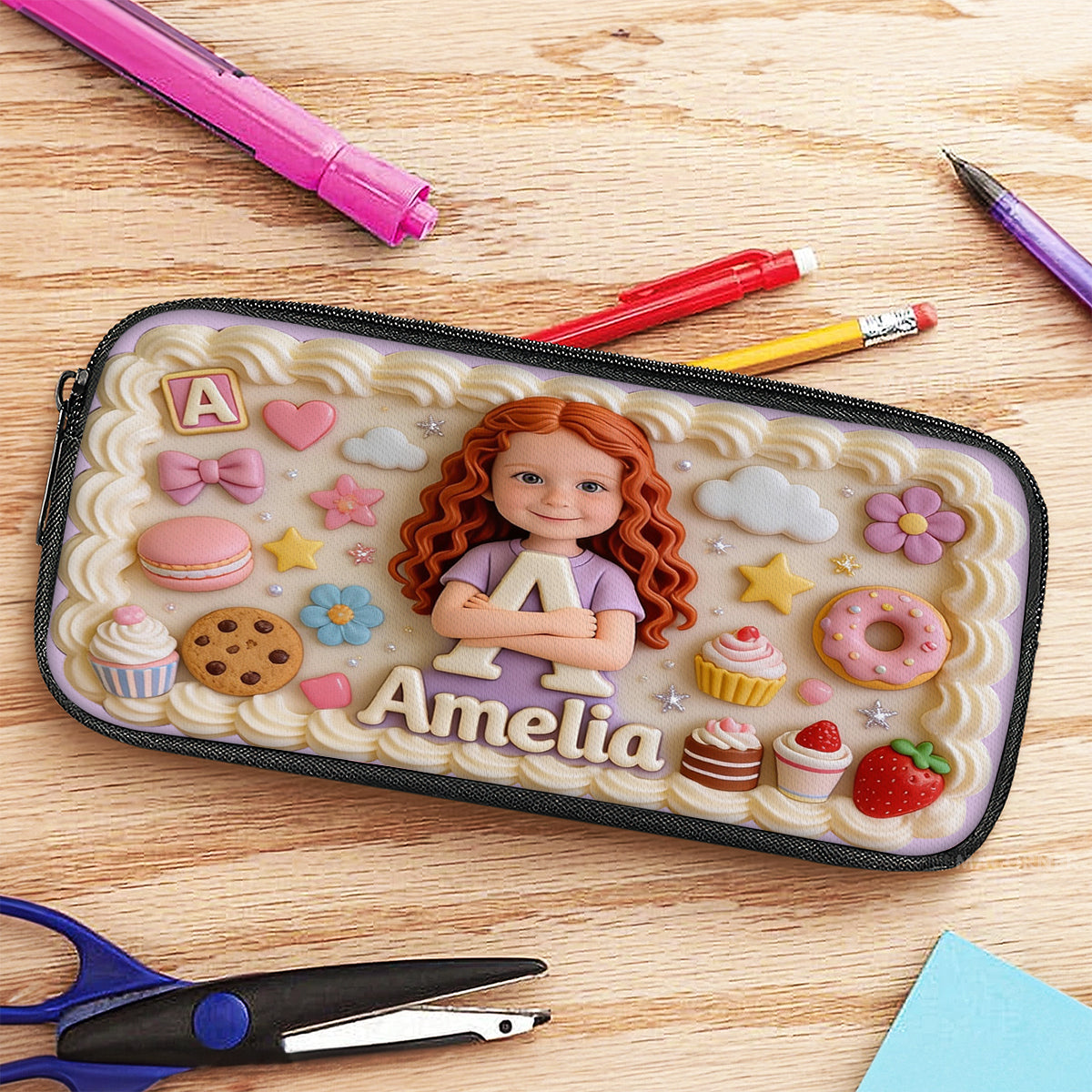 Sweet Day Back To School - Any Photo - Personalized Kid Pencil Case
