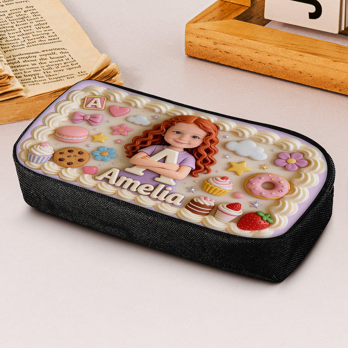 Sweet Day Back To School - Any Photo - Personalized Kid Pencil Case