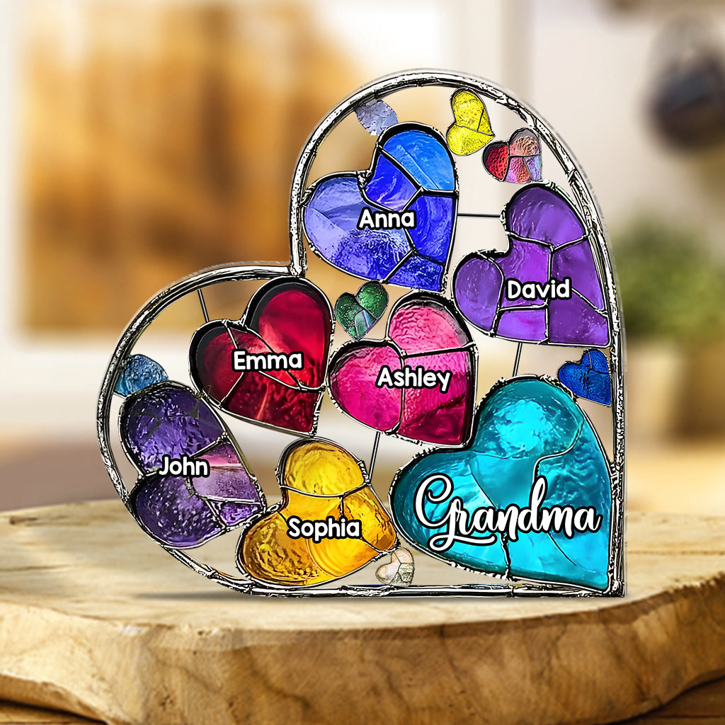 Grandma's Mom's Sweethearts - Personalized Grandma Custom Shaped Acrylic Plaque