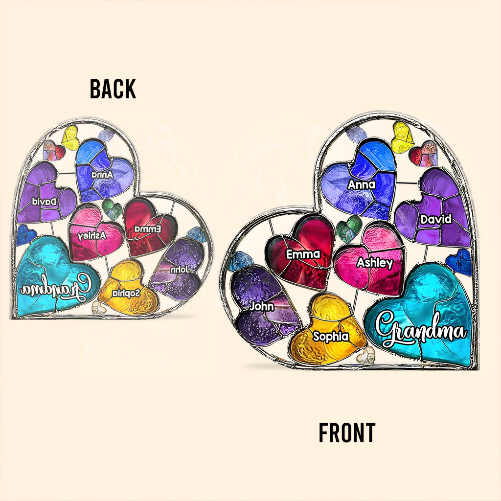 Grandma's Mom's Sweethearts - Personalized Grandma Custom Shaped Acrylic Plaque