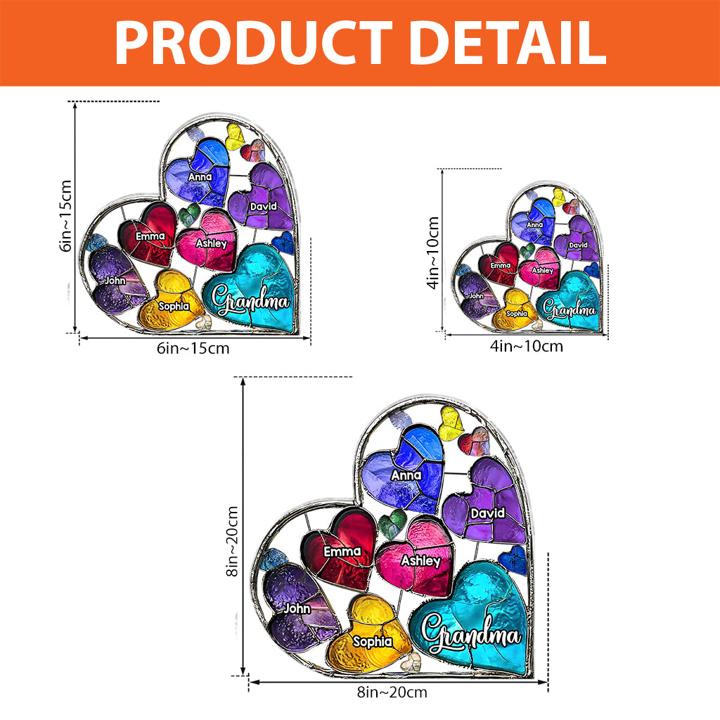 Grandma's Mom's Sweethearts - Personalized Grandma Custom Shaped Acrylic Plaque