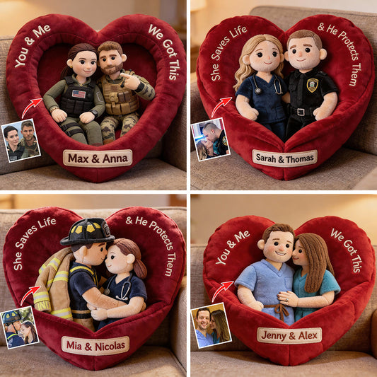 You & Me We Got This - Personalized Nurse Faux Fur Shaped Pillow