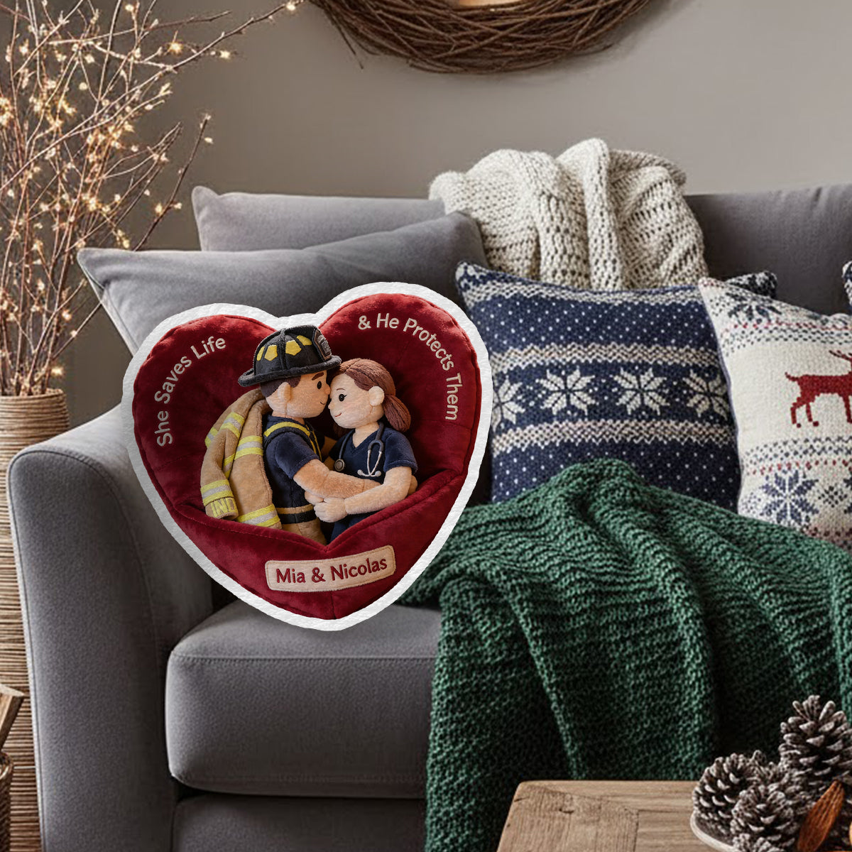 You & Me We Got This - Personalized Nurse Faux Fur Shaped Pillow