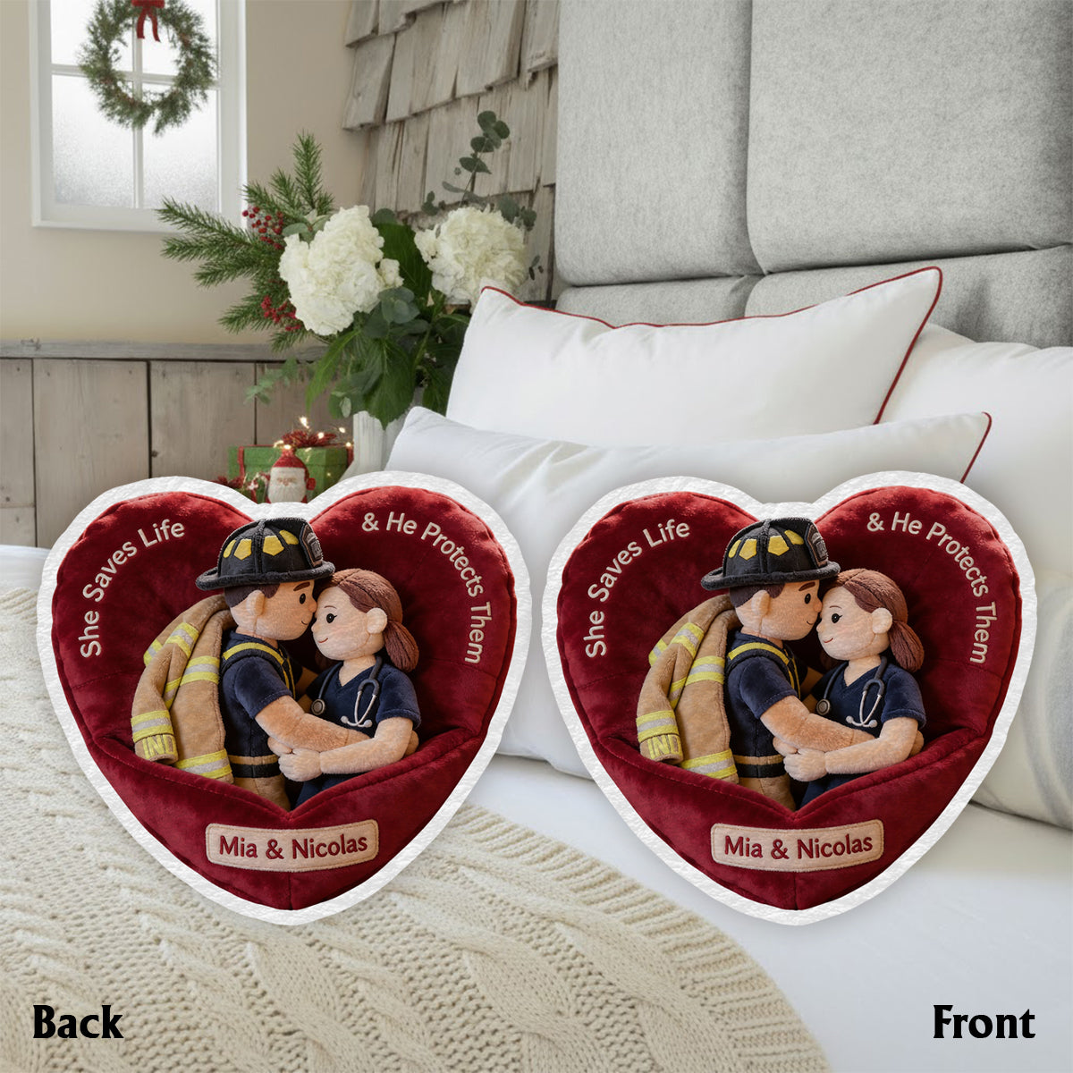 You & Me We Got This - Personalized Nurse Faux Fur Shaped Pillow