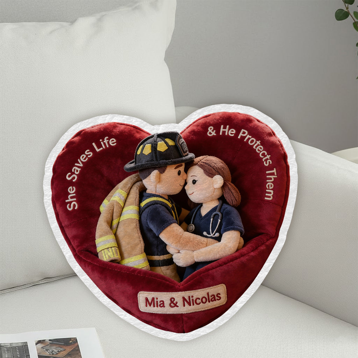 You & Me We Got This - Personalized Nurse Faux Fur Shaped Pillow