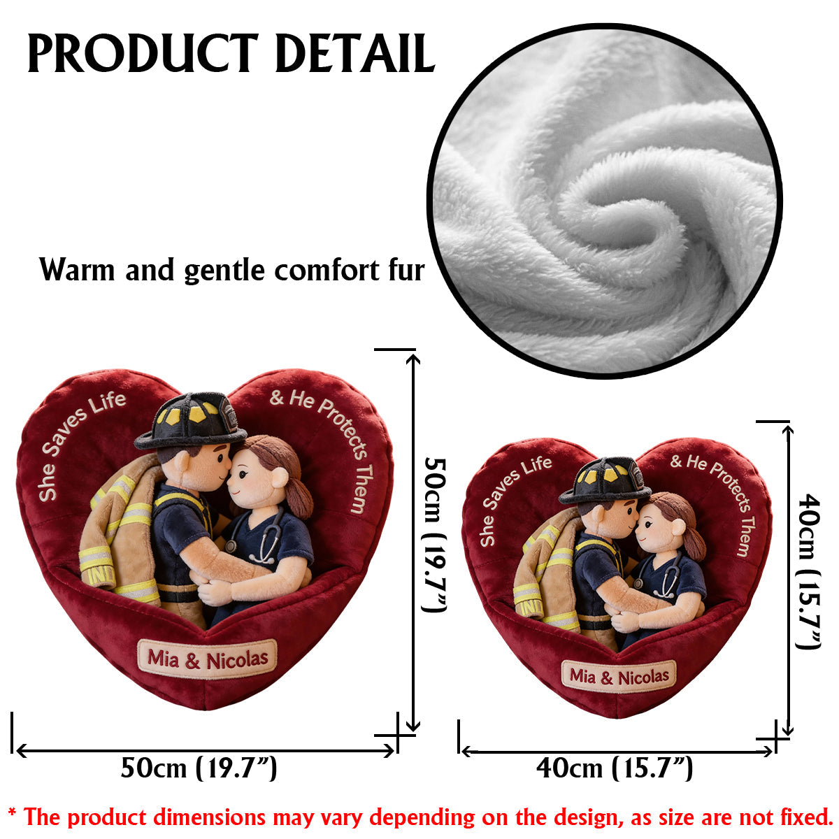 You & Me We Got This - Personalized Nurse Faux Fur Shaped Pillow