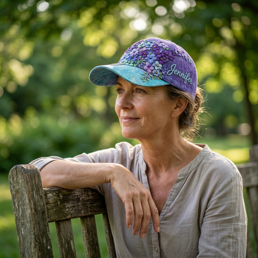 You Matter Teal Purple Semicolon Floral - Personalized Suicide Prevention Classic Cap