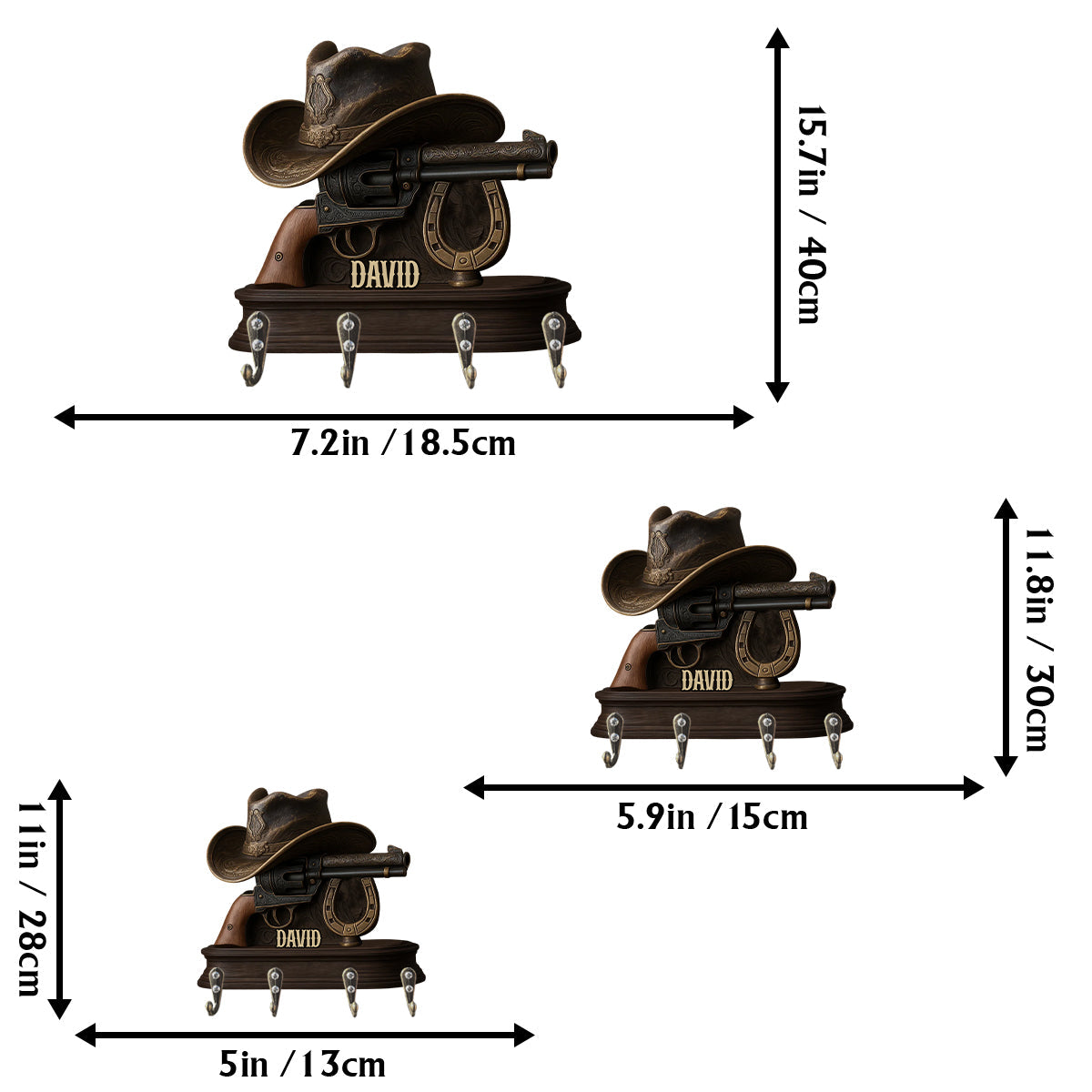 Howdy Western - Personalized Western Outfit Custom Shaped Key Rack