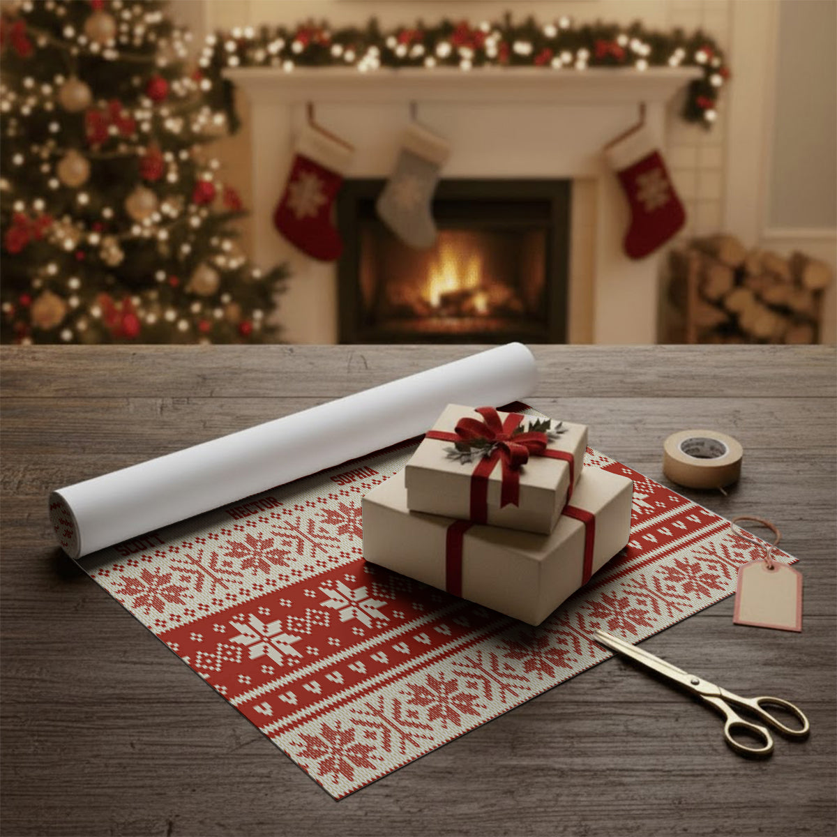 Merry Christmas - Personalized Family Wrapping Papers