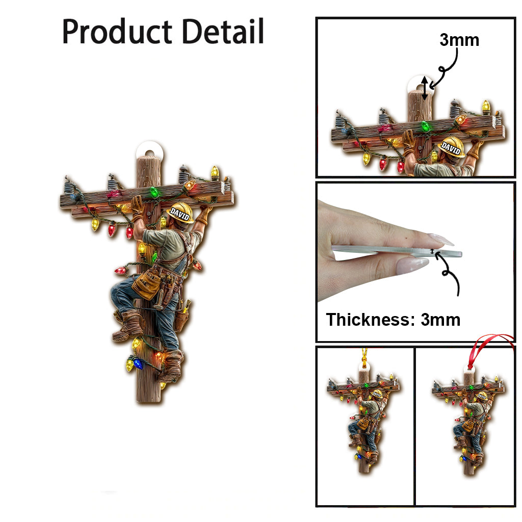 Keeping the Lights On - Personalized Lineman Ornament