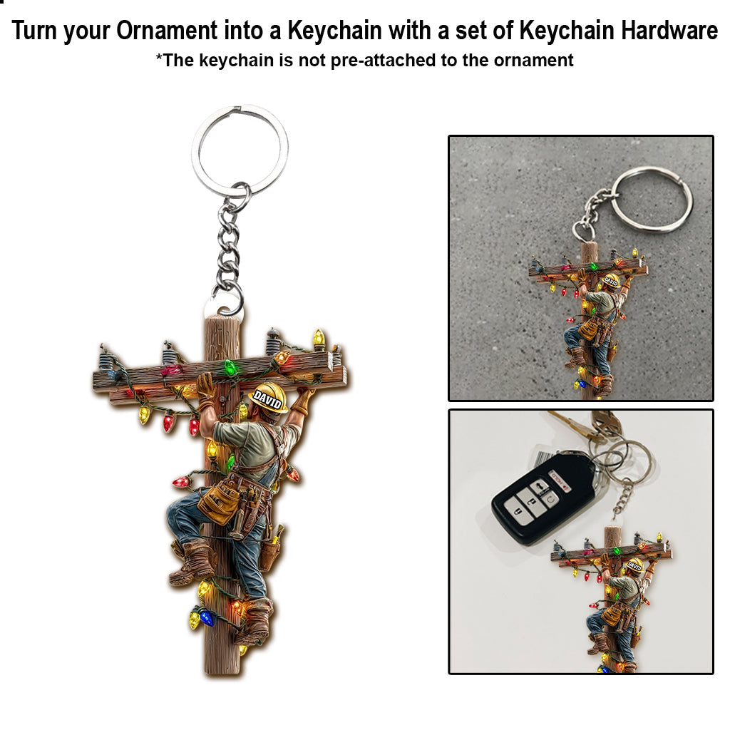 Keeping the Lights On - Personalized Lineman Ornament