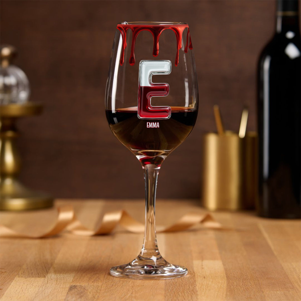 Initial Personalize For Wine Lovers - Personalized Wine Wine Glass With Long Stem