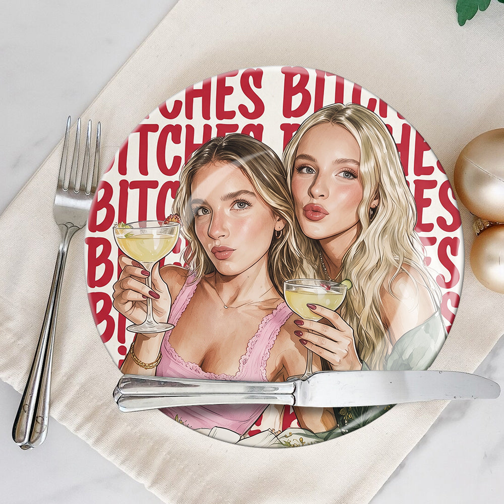 Bestie Gift - Personalized Bestie Ceramic Round Plate