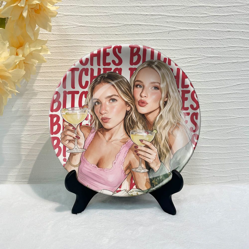 Bestie Gift - Personalized Bestie Ceramic Round Plate