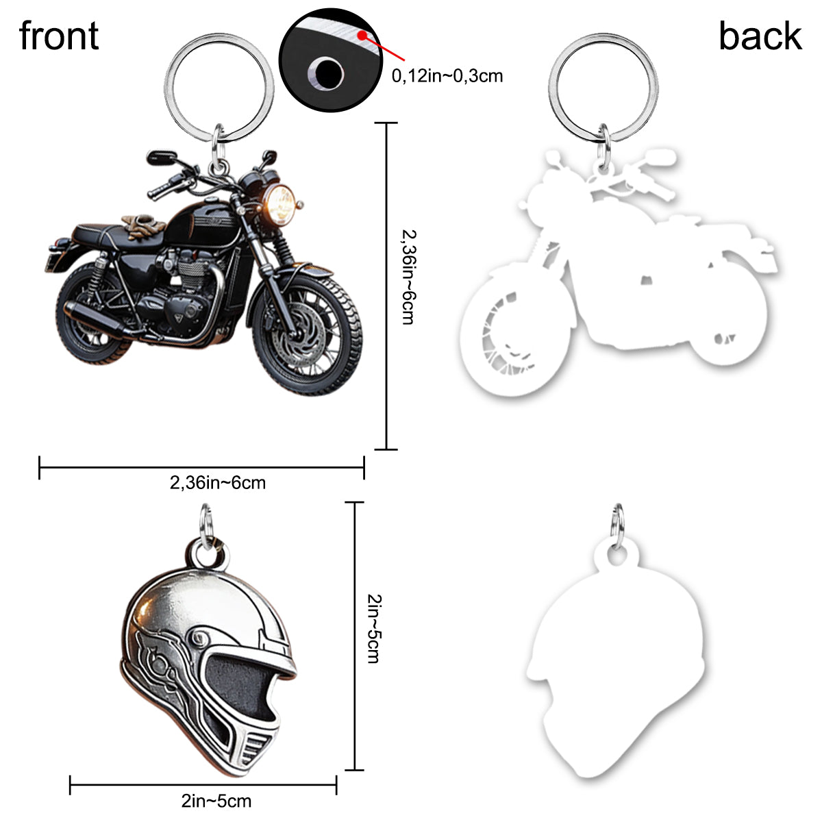 Custom Keychain For Biker - Personalized Biker Keychain With Charms