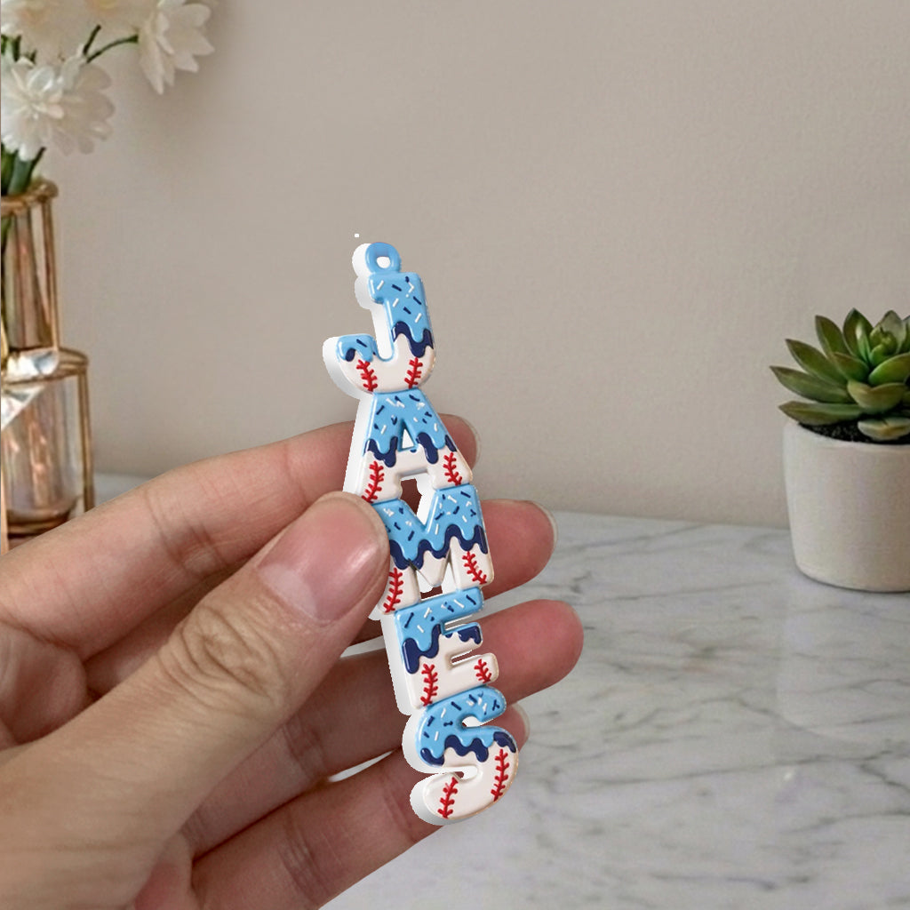 Icecream Drip Sport Love - Personalized Baseball Premium 3D Ornament