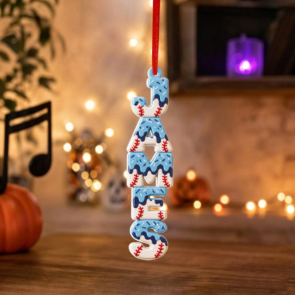 Icecream Drip Sport Love - Personalized Baseball Premium 3D Ornament