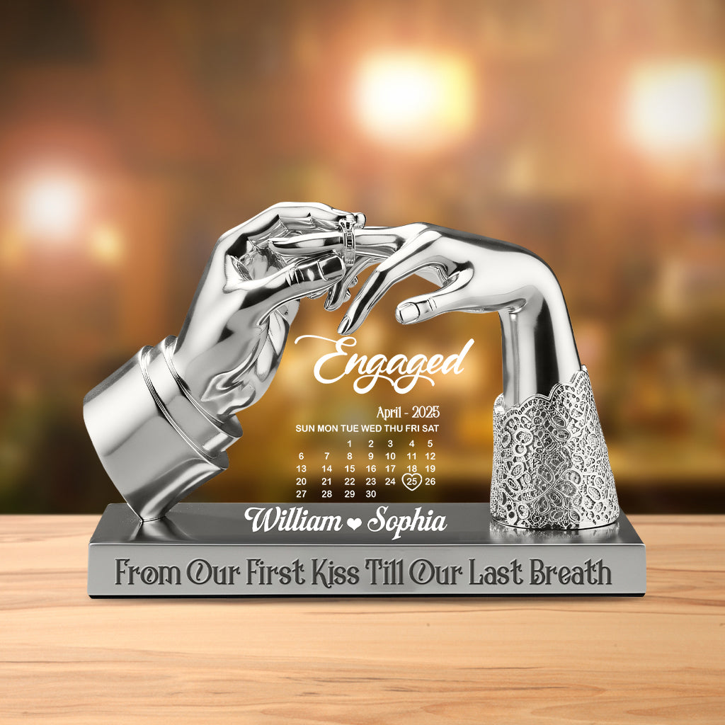 Anniversary Engaged Married Gift - Personalized Couple Custom Shaped Acrylic Plaque