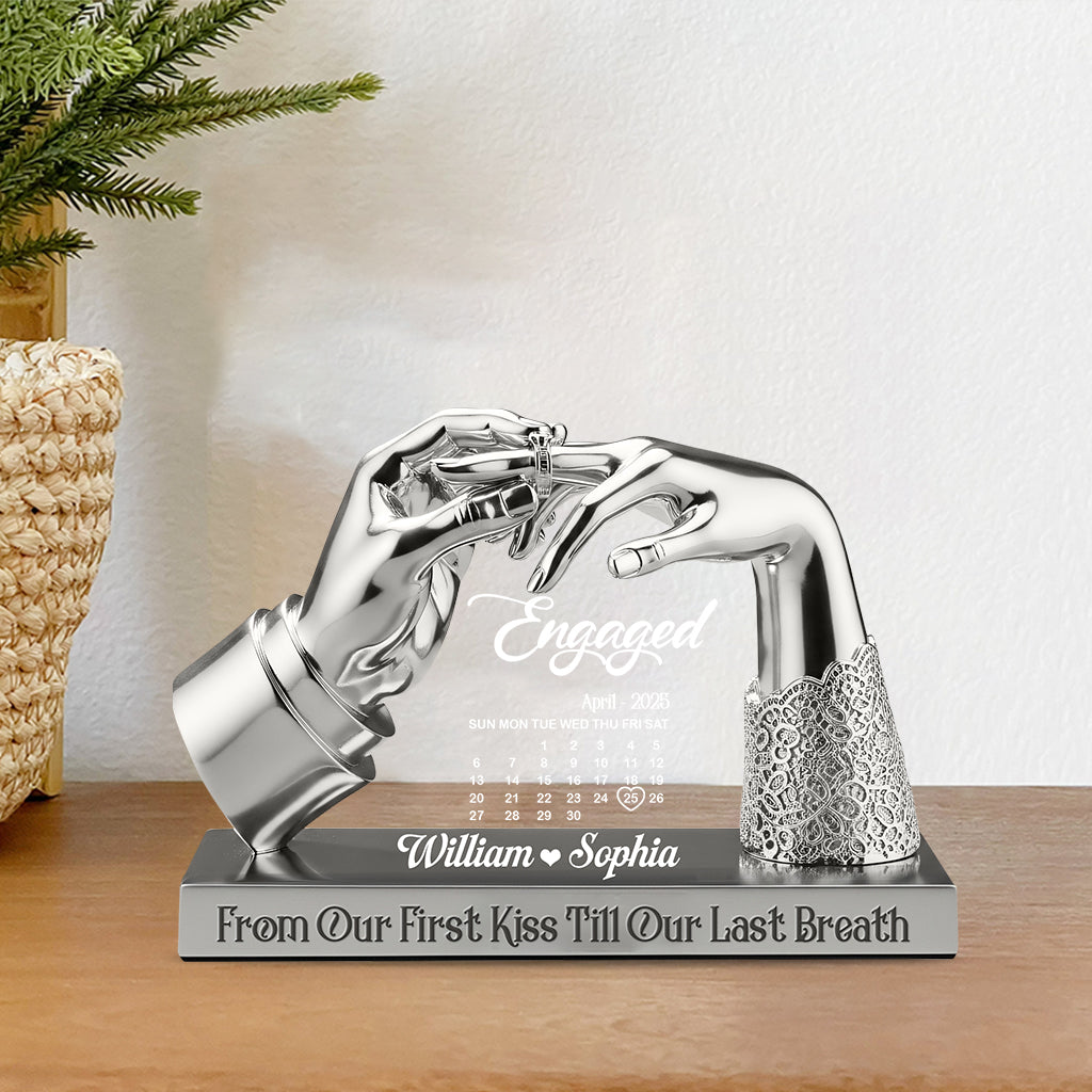 Anniversary Engaged Married Gift - Personalized Couple Custom Shaped Acrylic Plaque