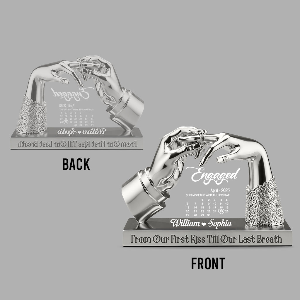 Anniversary Engaged Married Gift - Personalized Couple Custom Shaped Acrylic Plaque