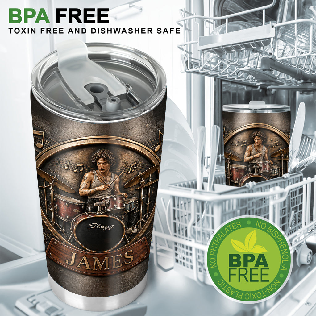 Love Being A Drummer - Personalized Drummer Tumbler