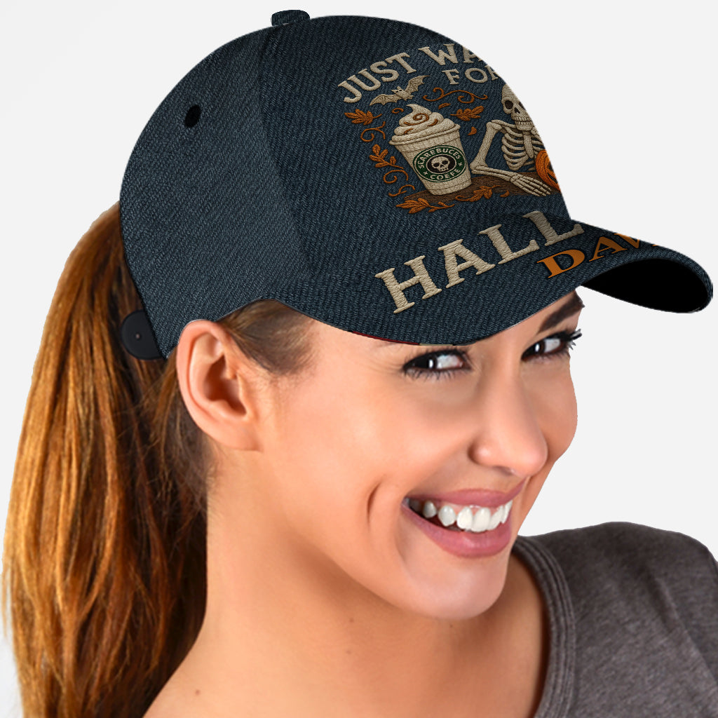Just Waiting For Halloween - Personalized Skull Classic Cap