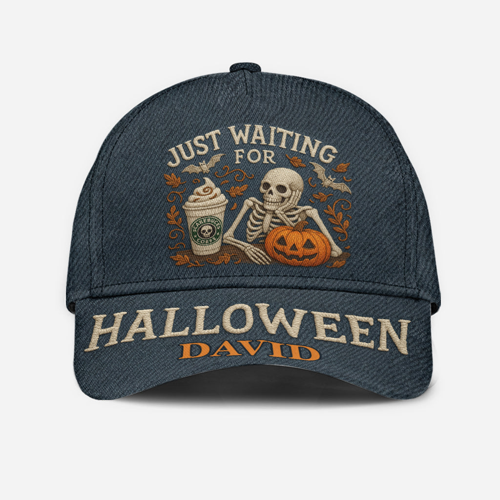 Just Waiting For Halloween - Personalized Skull Classic Cap