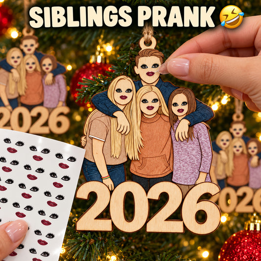 Custom Face No Face Custom Photo Family Gathering 2026 - Personalized Family Ornament