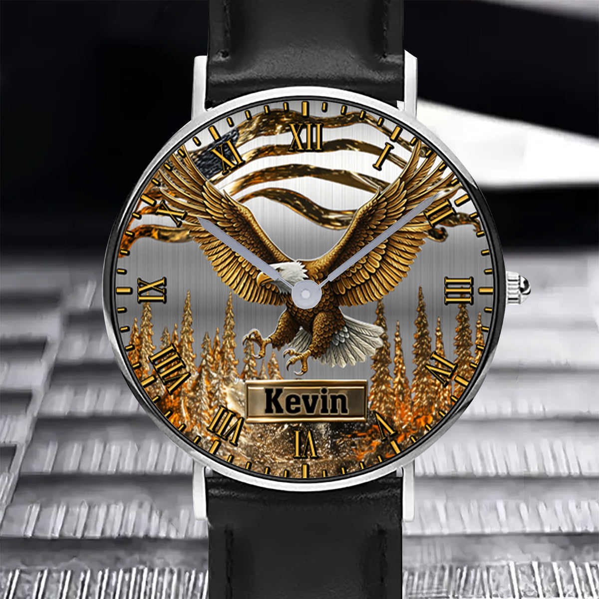 Strong Eagle - Personalized Bald Eagle Hand Watch