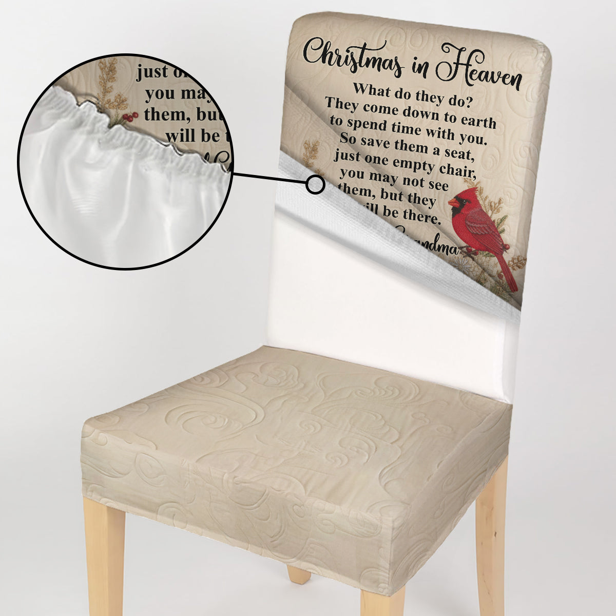 Christmas In Heaven - Personalized Memorial Chair Cover Set