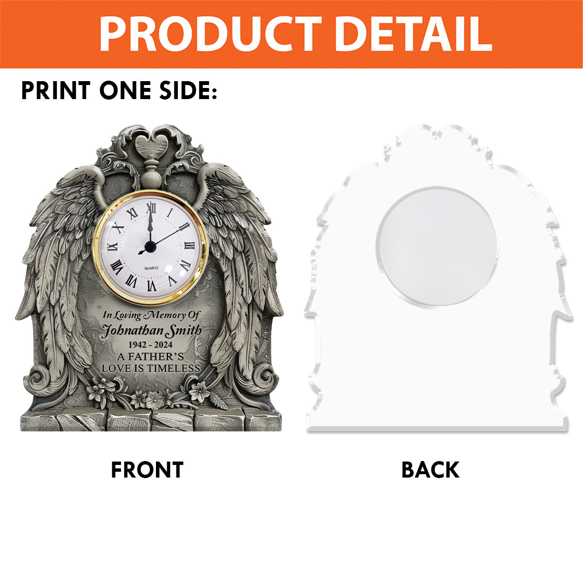 A Father's/ Mother's/... Love Is Timeless - Personalized Memorial Acrylic Clock Plaque