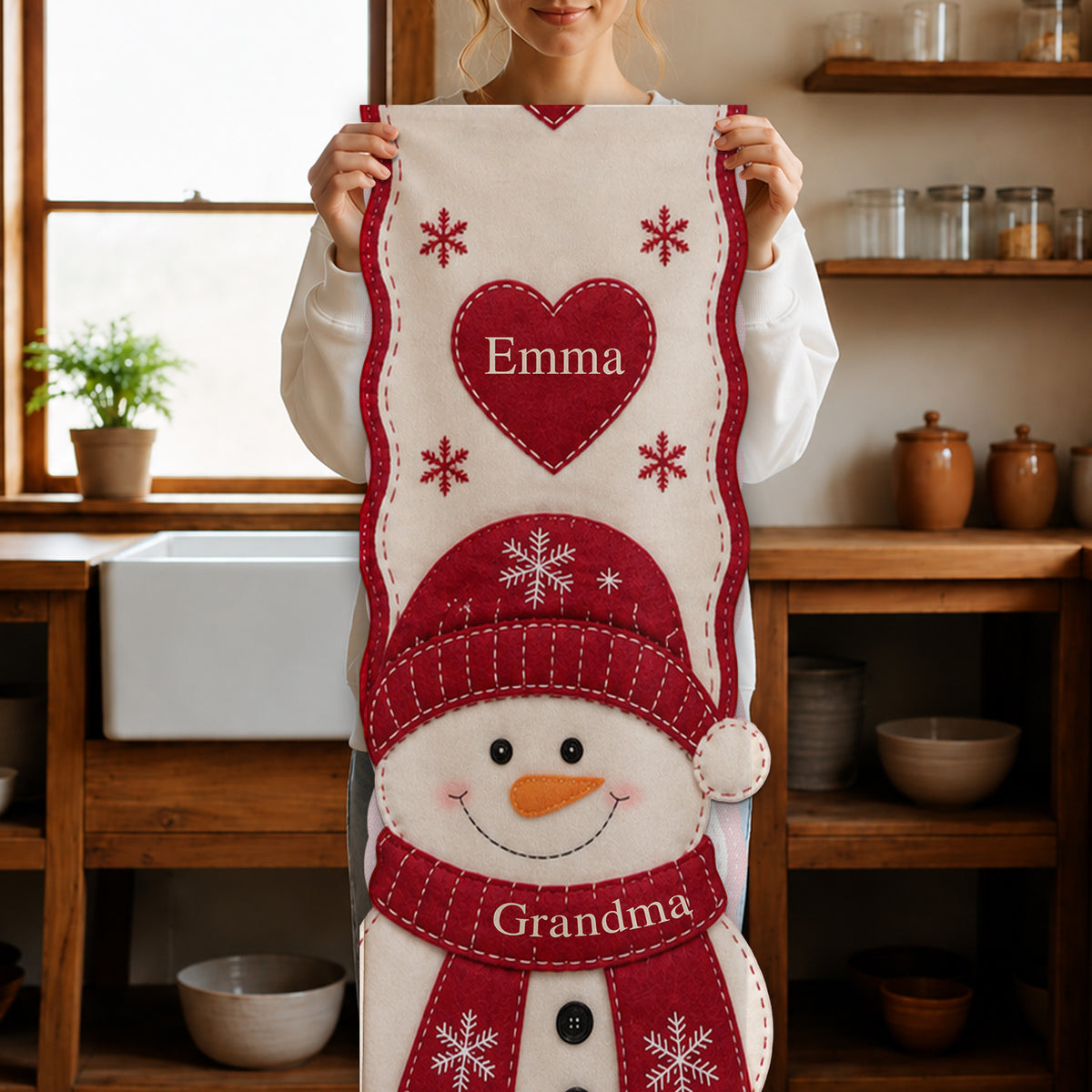 Grandma/Mama Sweethearts - Personalized Grandma Custom Shape Table Runner