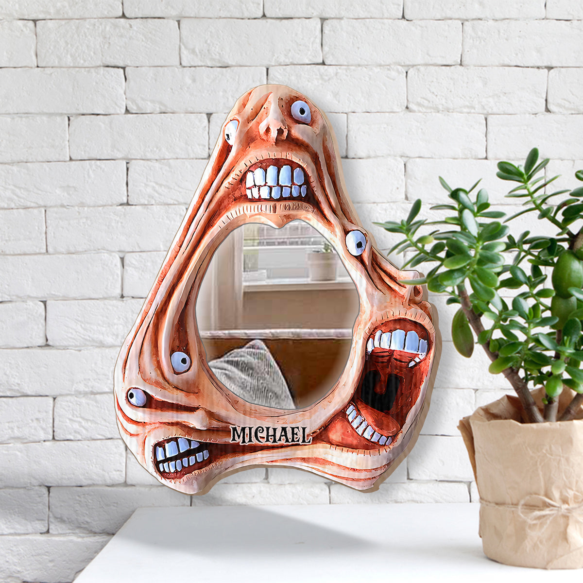 Scary Faces - Personalized Halloween Wall Hanging Mirror