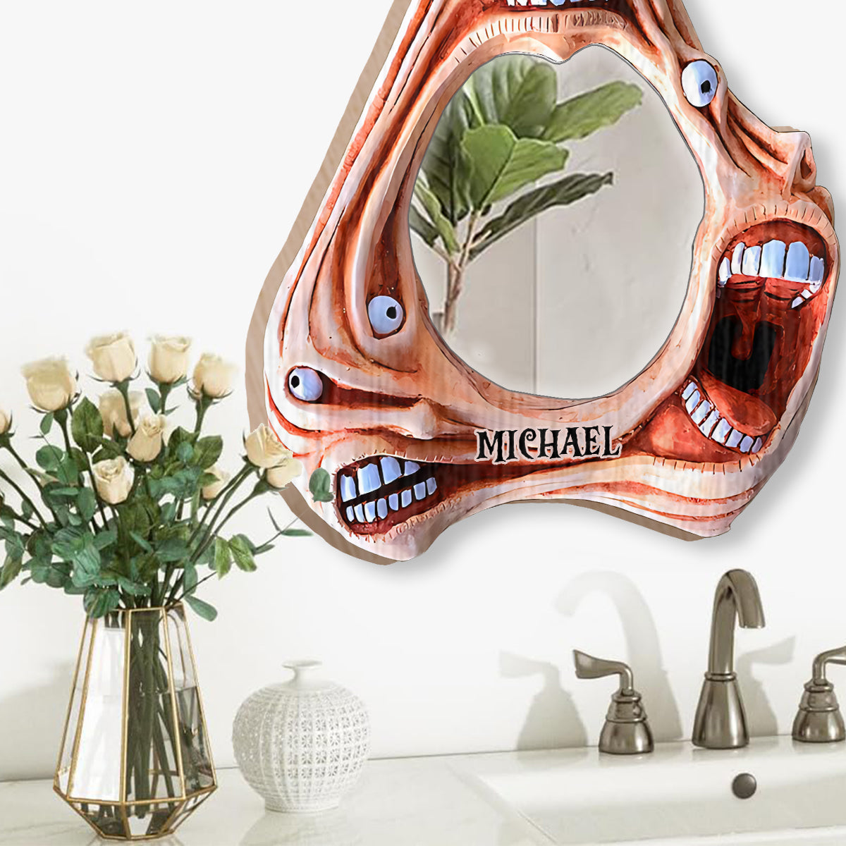 Scary Faces - Personalized Halloween Wall Hanging Mirror