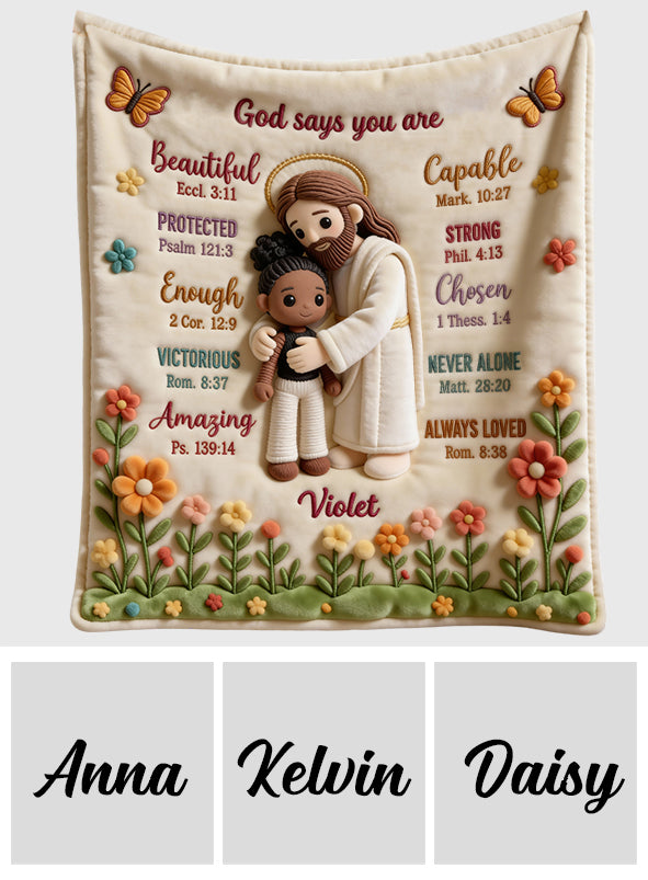 Crochet God Says You Are - Personalized Christian Blanket